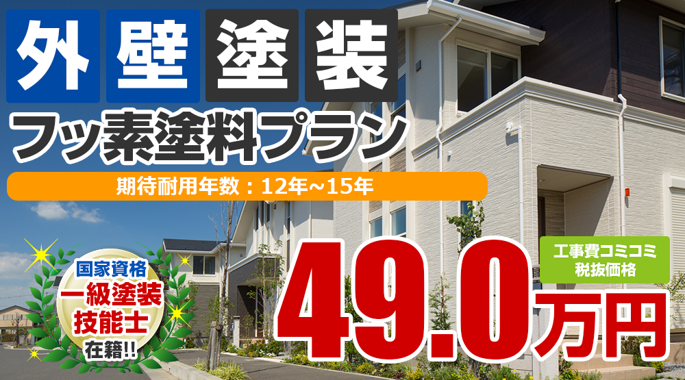 フッ素塗料塗装 税抜490000万円