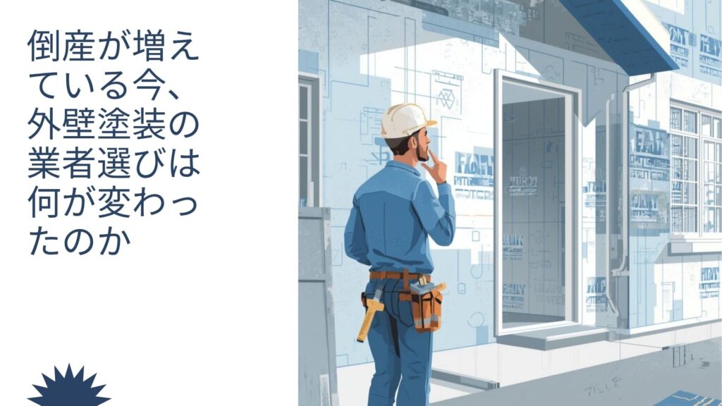 倒産が増えている今、外壁塗装の業者選びは何が変わったのか