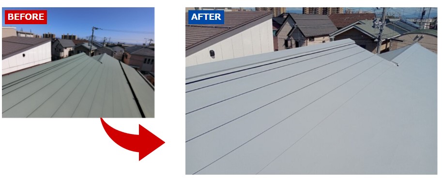 新潟市東区Ｕ様邸：施工事例：経年劣化が原因の屋根塗装