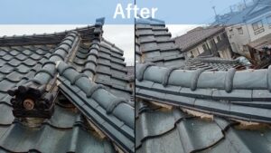 新潟市東区石山W様邸：屋根改修工事：地震と雪に耐えきった安田瓦の揚げ替え工事