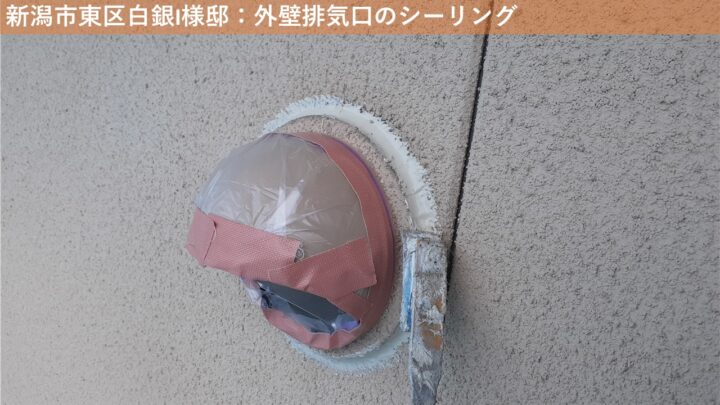 新潟市東区白銀I様邸：外壁排気口のシーリング