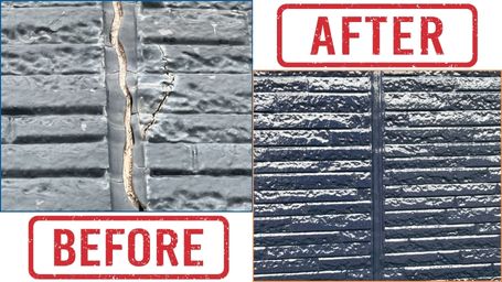 外壁+コーキング劣化部