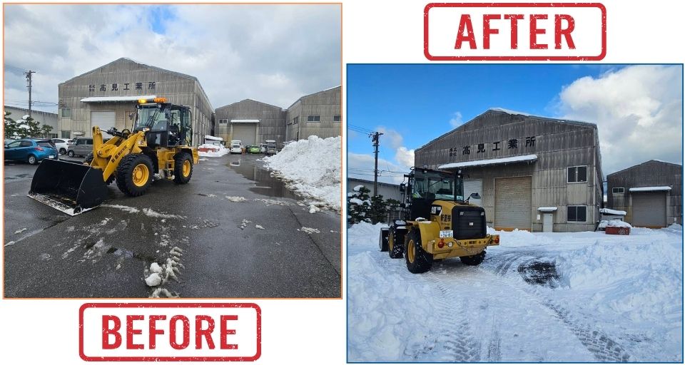 工場・倉庫敷地の大型除雪は除雪業者の新創へ