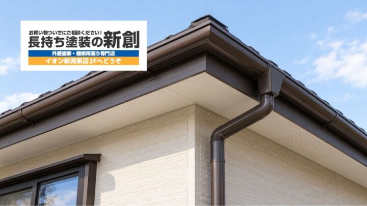 新潟市の外壁塗装で付帯部はどこまで塗る?雨樋・破風板・軒天の補修と交換の判断