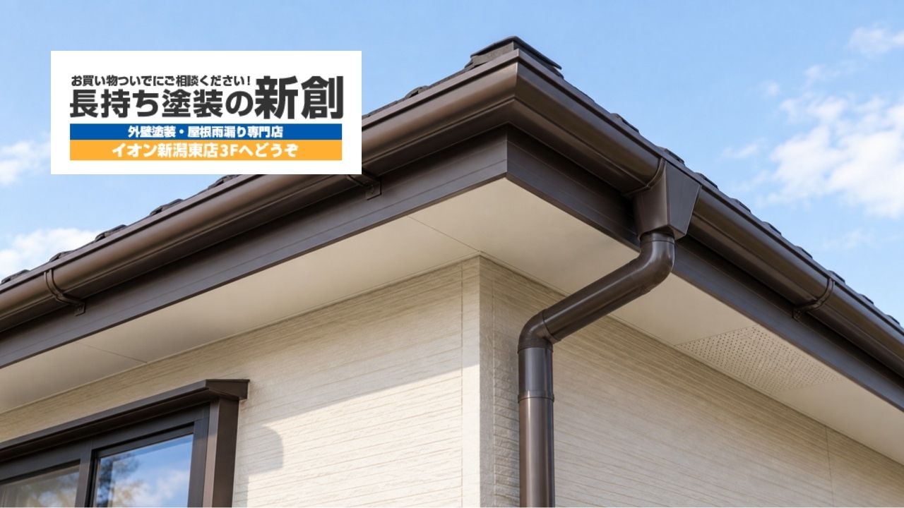 新潟市の外壁塗装で付帯部はどこまで塗る?雨樋・破風板・軒天の補修と交換の判断